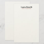 Minimalistische professionele moderne gewone naam  briefpapier (Voorkant / Achterkant)