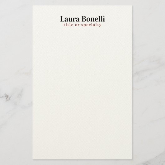 Minimalistische professionele moderne gewone naam  briefpapier (Voorkant)