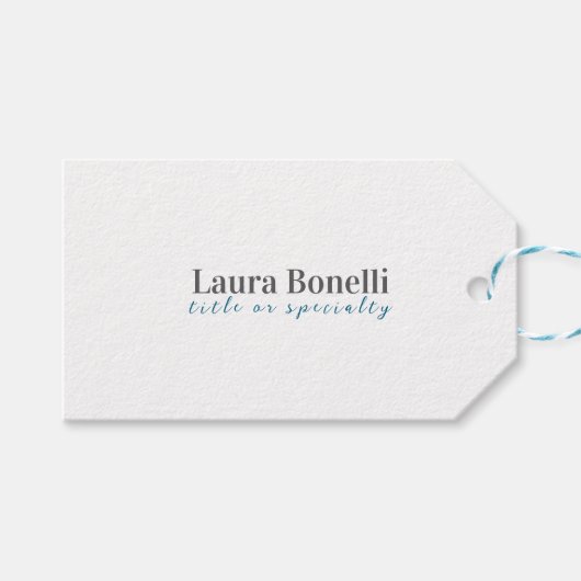 Minimalistische professionele moderne gewone naam cadeaulabel (Voorkant (Horizontaal))