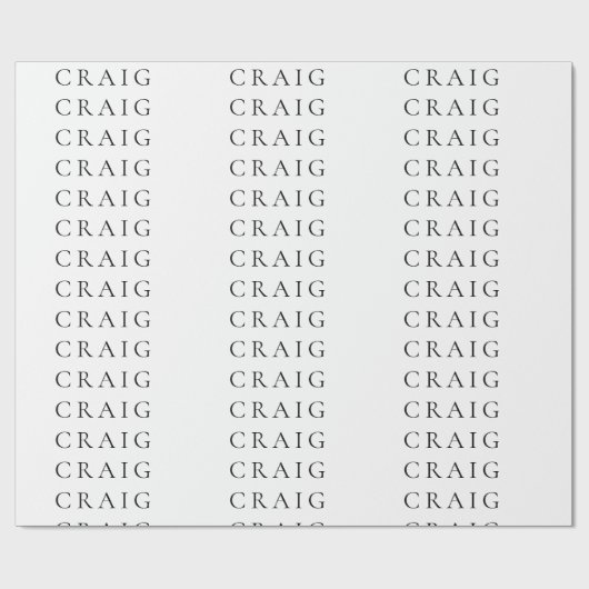 Minimalistische professionele moderne gewone naam  cadeaupapier (Vlak)