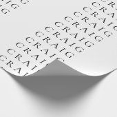 Minimalistische professionele moderne gewone naam  cadeaupapier (Hoek)