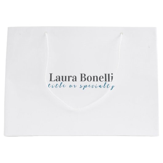 Minimalistische professionele moderne gewone naam  groot cadeauzakje (Voorkant)