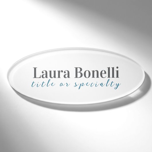 Minimalistische professionele moderne gewone naam naambadge (Voorkant)