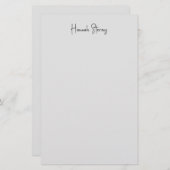 Minimalistische professionele moderne kalligrafie briefpapier (Voorkant / Achterkant)