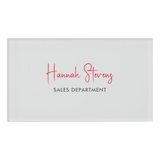 Minimalistische professionele moderne kalligrafie naambadge (Voorkant)