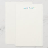 Minimalistische professionele moderne naam Azure B Briefpapier (Voorkant / Achterkant)