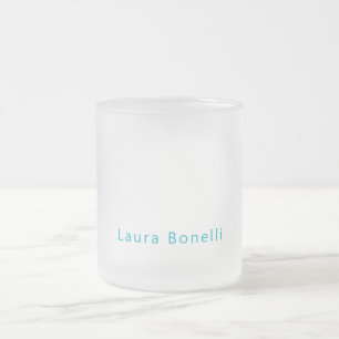 Minimalistische professionele moderne naam Azure B Matglas Koffiemok