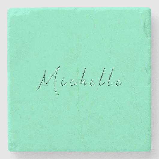 Minimalistische professionele moderne naam handges stenen onderzetter (Voorkant)