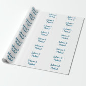 Minimalistische Professionele Moderne Plain Blauw  Cadeaupapier (Uitgerold)