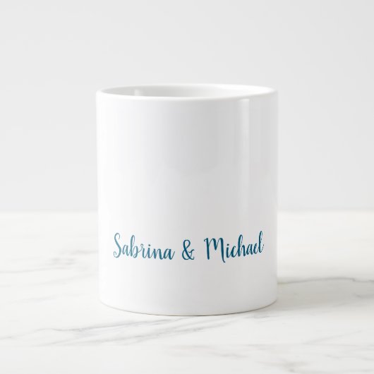 Minimalistische Professionele Moderne Plain Blauw Grote Koffiekop (Voorkant)