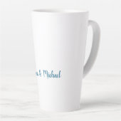 Minimalistische Professionele Moderne Plain Blauw  Latte Mok (Rechterhoek)