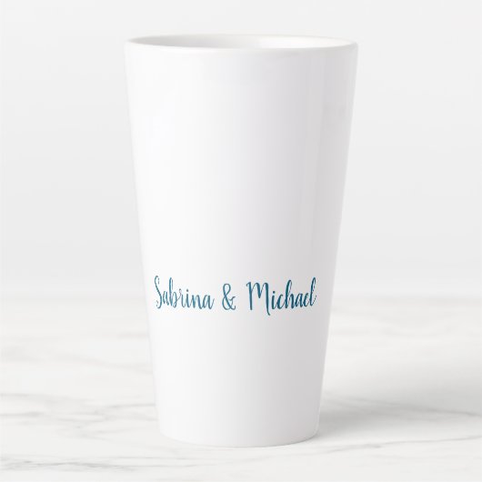 Minimalistische Professionele Moderne Plain Blauw  Latte Mok (Voorkant)