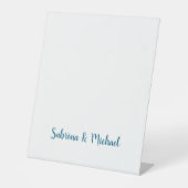 Minimalistische Professionele Moderne Plain Blauw  Reclamebord Met Voetstuk (Voorkant)