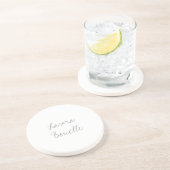 Minimalistische professionele moderne Uw naam Zandsteen Onderzetter (Zijkant)