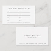 Minimalistische professionele moderne witte afspra visitekaartje (Voorkant / Achterkant)