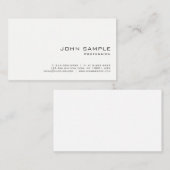 Minimalistische Professionele Moderne Witte Matte Visitekaartje (Voorkant / Achterkant)