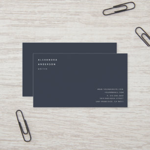 Minimalistische professionele Navy Blue Visitekaar Visitekaartje