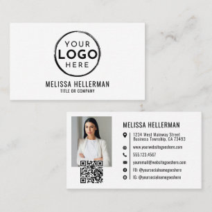 Minimalistische professionele QR-code fotologo Visitekaartje