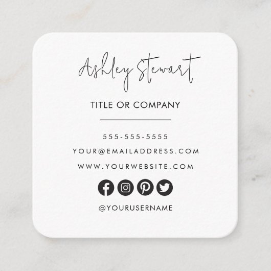 Minimalistische professionele QR-code Modern Wit Informatiekaartje (Voorkant)