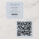 Minimalistische professionele QR-code moderne zach Vierkante Visitekaartje (Voorkant / Achterkant)