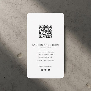Minimalistische professionele QR-code-netwerken Visitekaartje