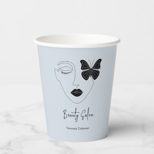Minimalistische professionele schoonheidssalon bra papieren bekers (Achterkant)