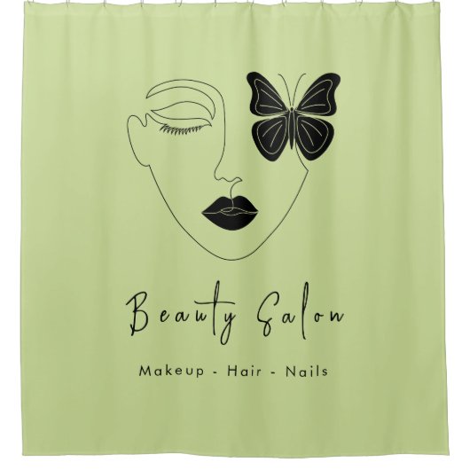 Minimalistische professionele schoonheidssalon lim douchegordijn (Voorkant)