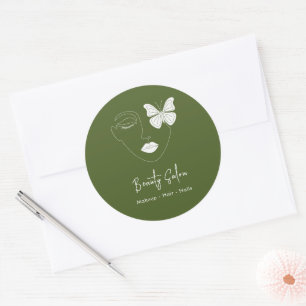 Minimalistische professionele schoonheidssalon Mos Ronde Sticker