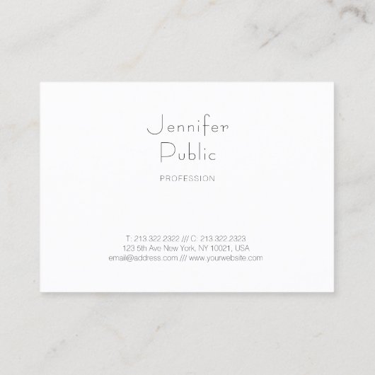 Minimalistische professionele Sjabloon Elegant Mod Visitekaartje (Achterkant)