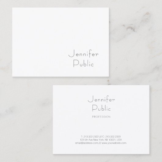 Minimalistische professionele Sjabloon Elegant Mod Visitekaartje (Voorkant / Achterkant)