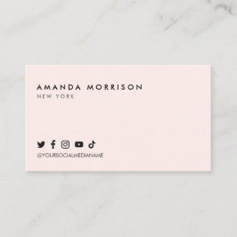 Minimalistische Professionele Sociale Media Roze Visitekaartje