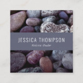 Minimalistische professionele strand steentjes vierkante visitekaartje (Voorkant)