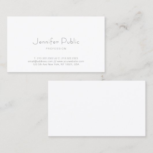 Minimalistische professionele trendy moderne Sjabl Visitekaartje (Voorkant / Achterkant)