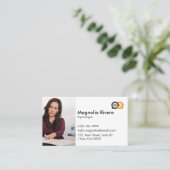 Minimalistische Professionele Wit Zwart Geel Moder Visitekaartje (Staand voorkant)