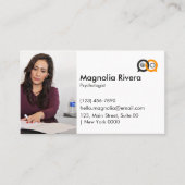 Minimalistische Professionele Wit Zwart Geel Moder Visitekaartje (Voorkant)