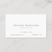 Minimalistische Professionele Witte Afspraakkaart Visitekaartje (Achterkant)