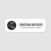Minimalistische professionele witte bedrijf Logo Naamplaatje (Voorkant)