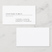 Minimalistische Professionele Witte Elegante Sjabl Visitekaartje (Voorkant / Achterkant)