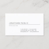 Minimalistische Professionele Witte Elegante Sjabl Visitekaartje (Voorkant)