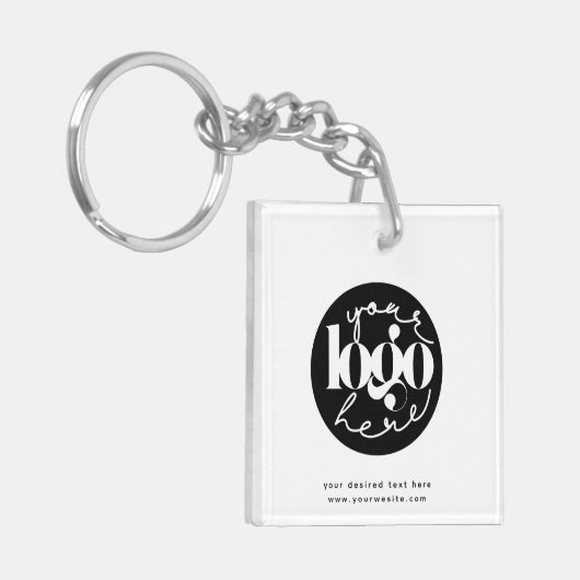 Minimalistische professionele zakelijke aangepaste sleutelhanger (Voorkant Links)