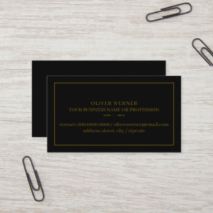 Minimalistische professionele zwart visitekaartje