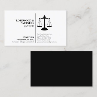 Minimalistische professionele zwart-wit eenzijdig visitekaartje