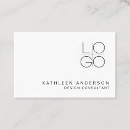 Minimalistische Professionele Zwart-Wit QR CODE Visitekaartje