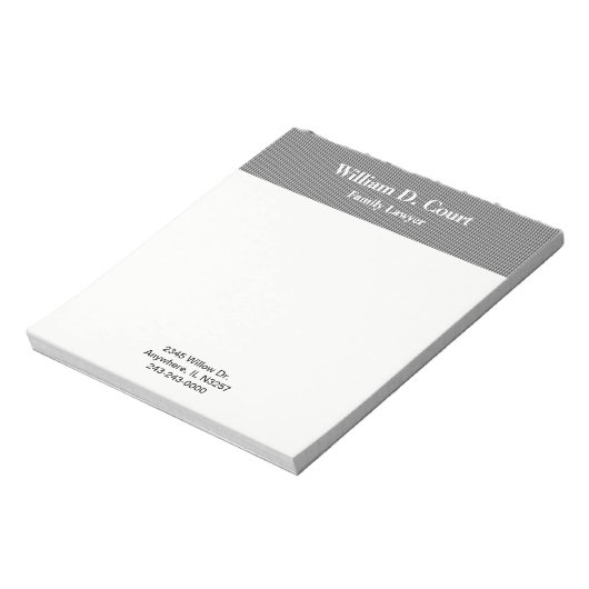 Minimalistische professionele zwarte gestructureer notitieblok (Linkerzijde)