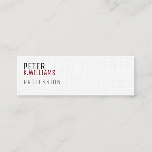 Minimalistische profielkaart voor elk beroep mini visitekaartje (Voorkant)