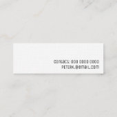 Minimalistische profielkaart voor elk beroep mini visitekaartje (Achterkant)