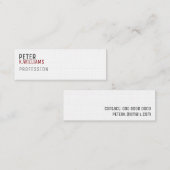 Minimalistische profielkaart voor elk beroep mini visitekaartje (Voorkant / Achterkant)