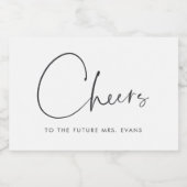 Minimalistische Proost op de toekomstige Mrs Bruid Sparkling Wijnetiket (Enkel label)