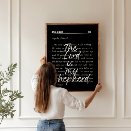 Minimalistische Psalm 23 Schrift Poster