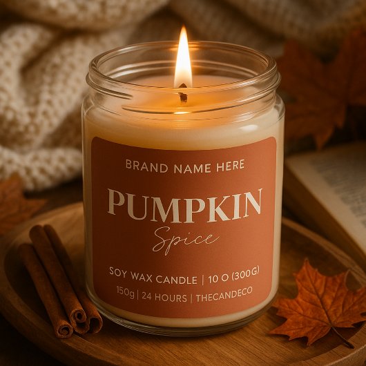 Minimalistische Pumpkin Spice Candle | Aangepaste  Vierkante Sticker